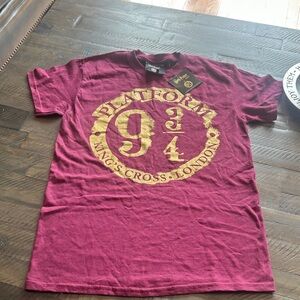 Warner Bros. Kids Burgundy T-Shirt with Gold Print